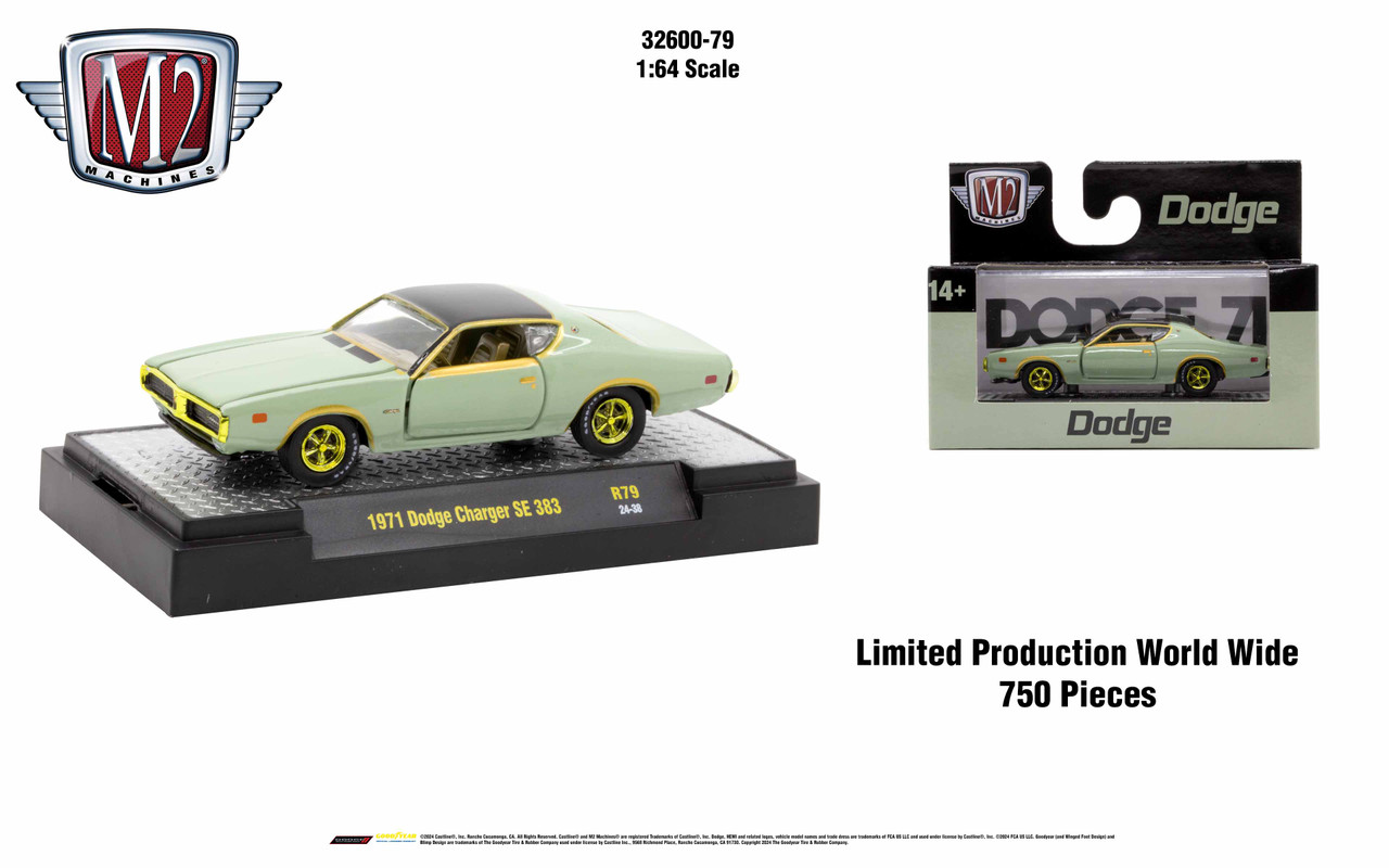 M2 Machines 1:64 Detroit Muscle Release 79 1971 Dodge Charger SE